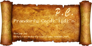 Prandorfy Cecílián névjegykártya